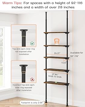 Amazon｜ALLZONE (オールゾーン) 5段 狭い本棚 高さ調節可能